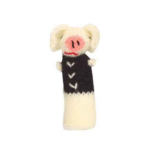 Three Little Pigs finger puppets, handmade from eco-friendly materials, showcasing unique designs and vibrant colors.