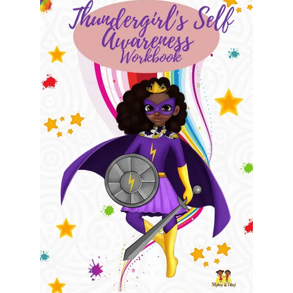 Thundergirl's Self Awareness Workbook featuring colorful illustrations and engaging activities for children.