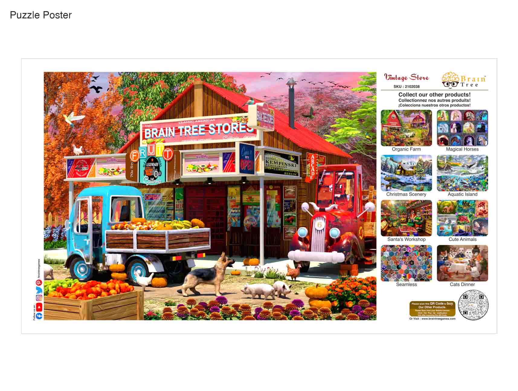 A beautifully crafted 1000 piece jigsaw puzzle featuring a vibrant vintage store scene, showcasing intricate details and colors.