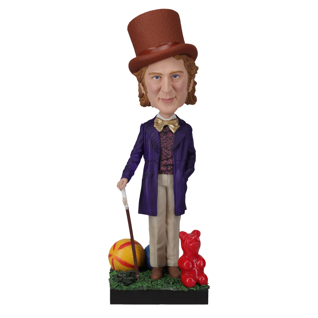 Willy Wonka Bobblehead featuring detailed design and vibrant colors, showcasing the iconic character from the classic film.
