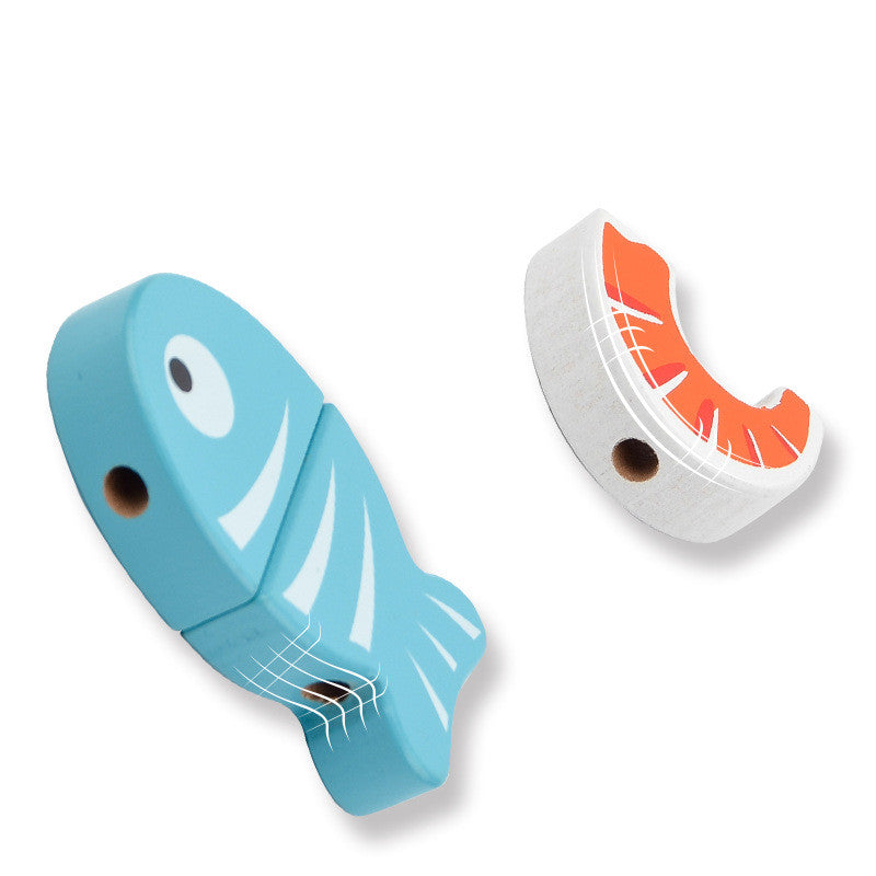 A colorful wooden play kitchen BBQ set toy puzzle featuring various cooking accessories and a barbecue grill, designed for imaginative play.