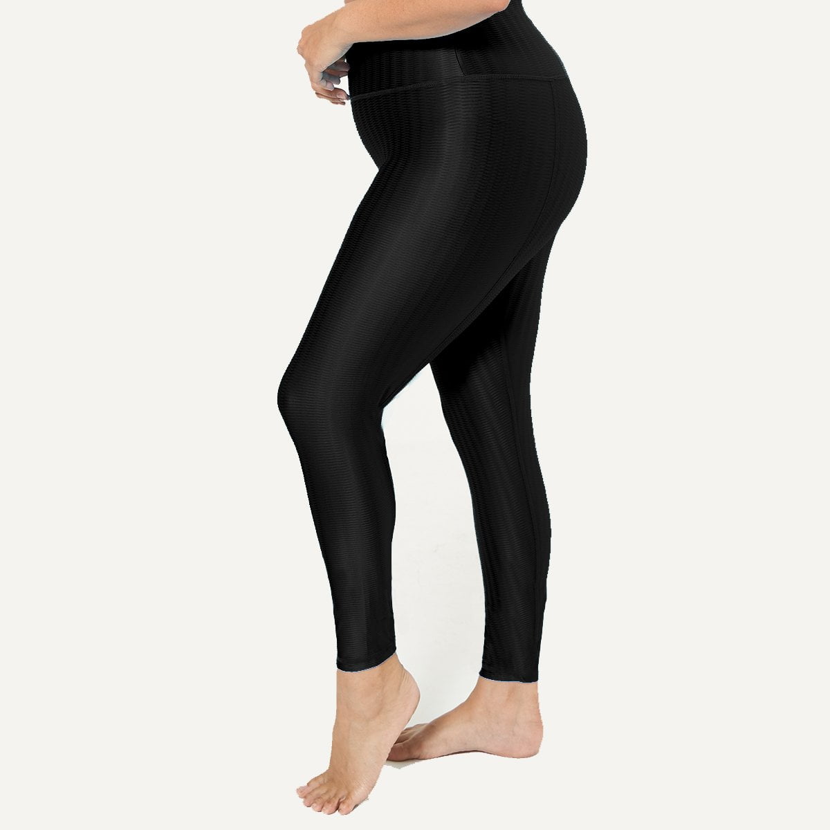 Hi-Rise Leggings in Black Zap Pattern, showcasing a stylish design with a high-rise fit, perfect for workouts and casual wear.