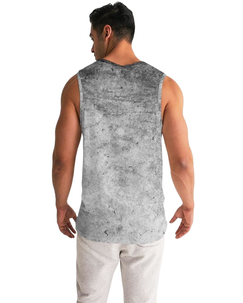 Main Mens Graphic Tank Top - Black and Gray Grunge Print image