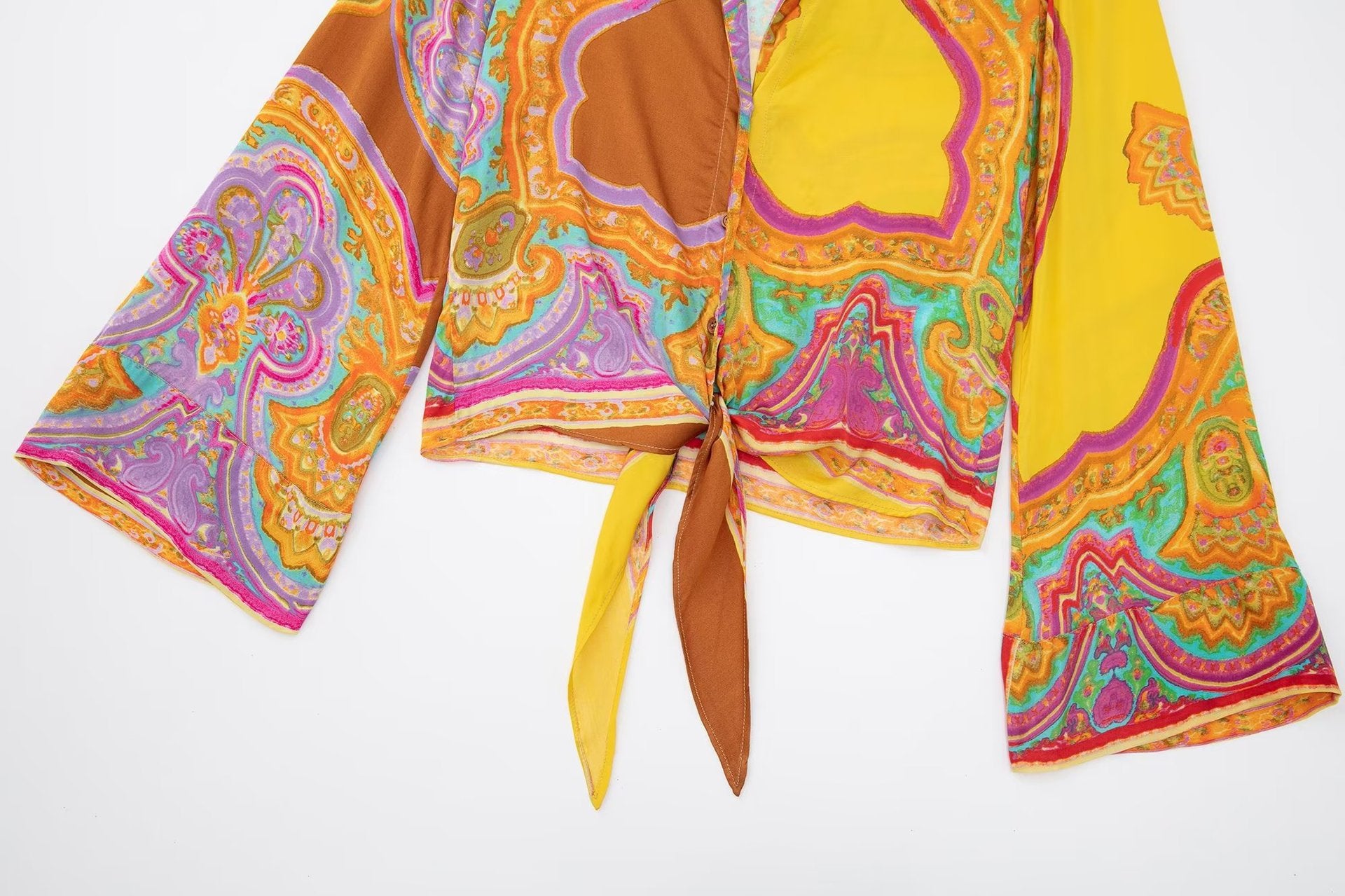 Ladies Knot Print Shirt Skirt Casual Pants showcasing a trendy knot print design in a comfortable fit, perfect for casual outings.