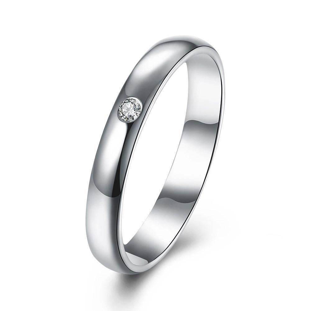 Sterling Silver Sleek Mini Stone Ring showcasing its elegant design and .925 stamp.
