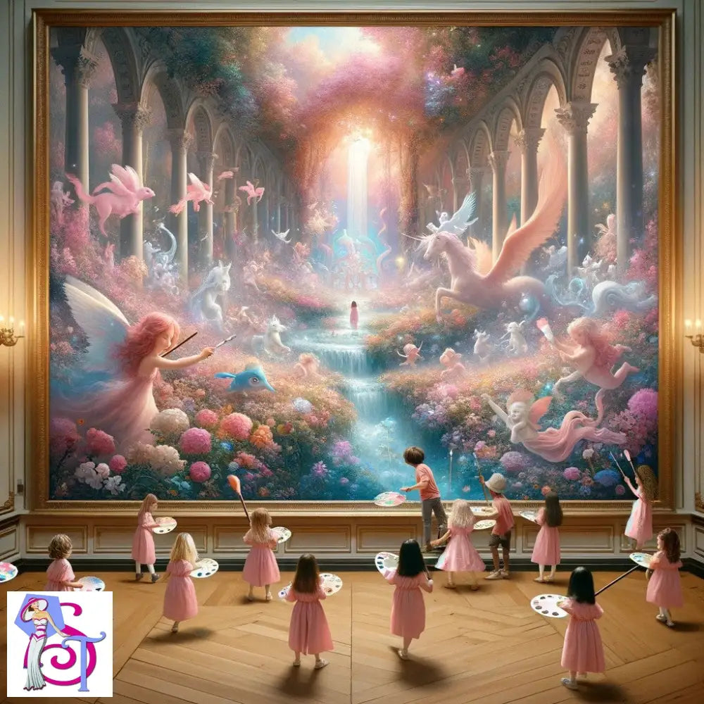 A vibrant scene from the Tulip Lessons of Art video showcasing colorful tulips in a picturesque landscape.