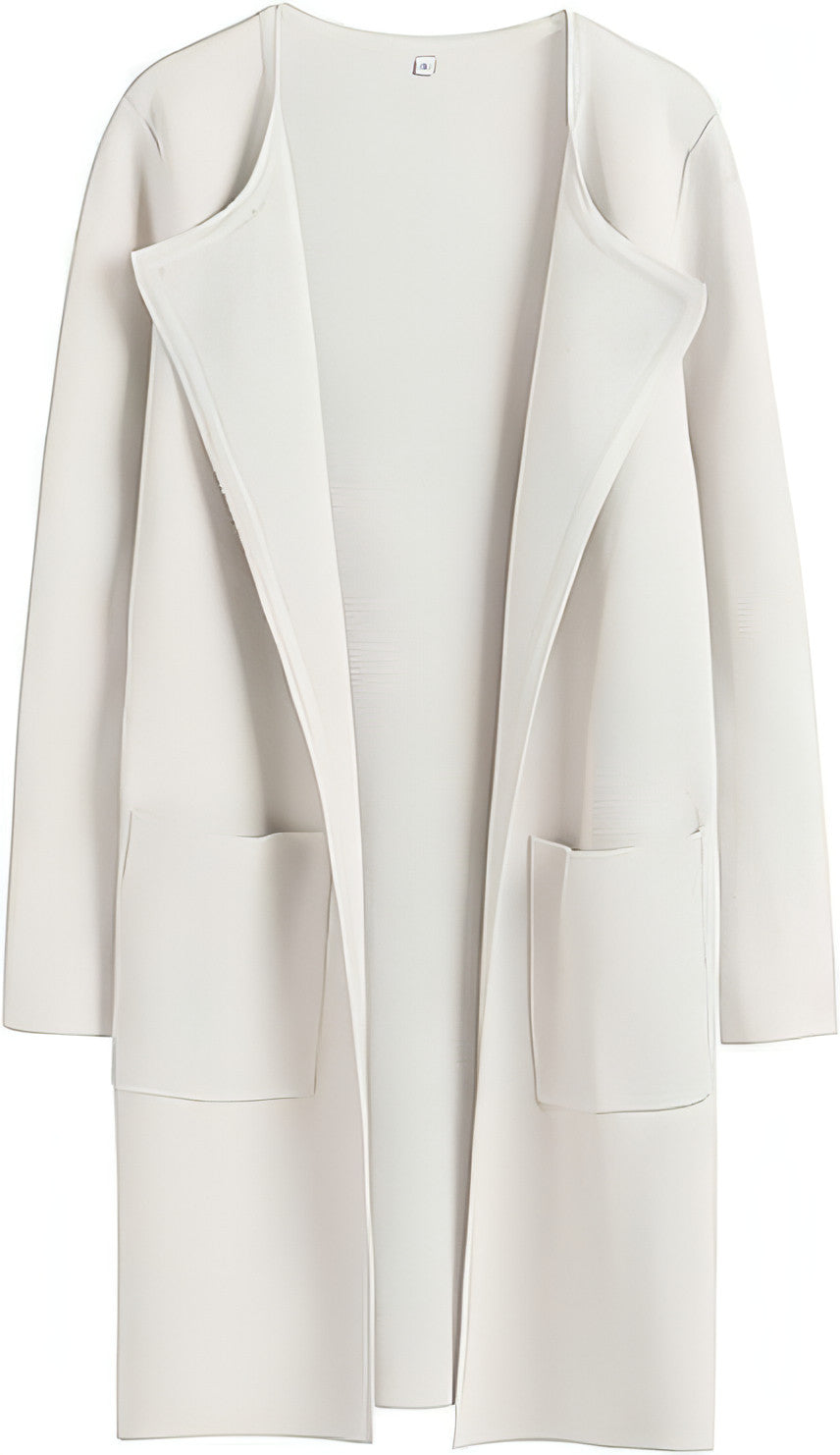 A stylish women's coat featuring a turn-down collar, made from high-quality materials, perfect for casual wear.