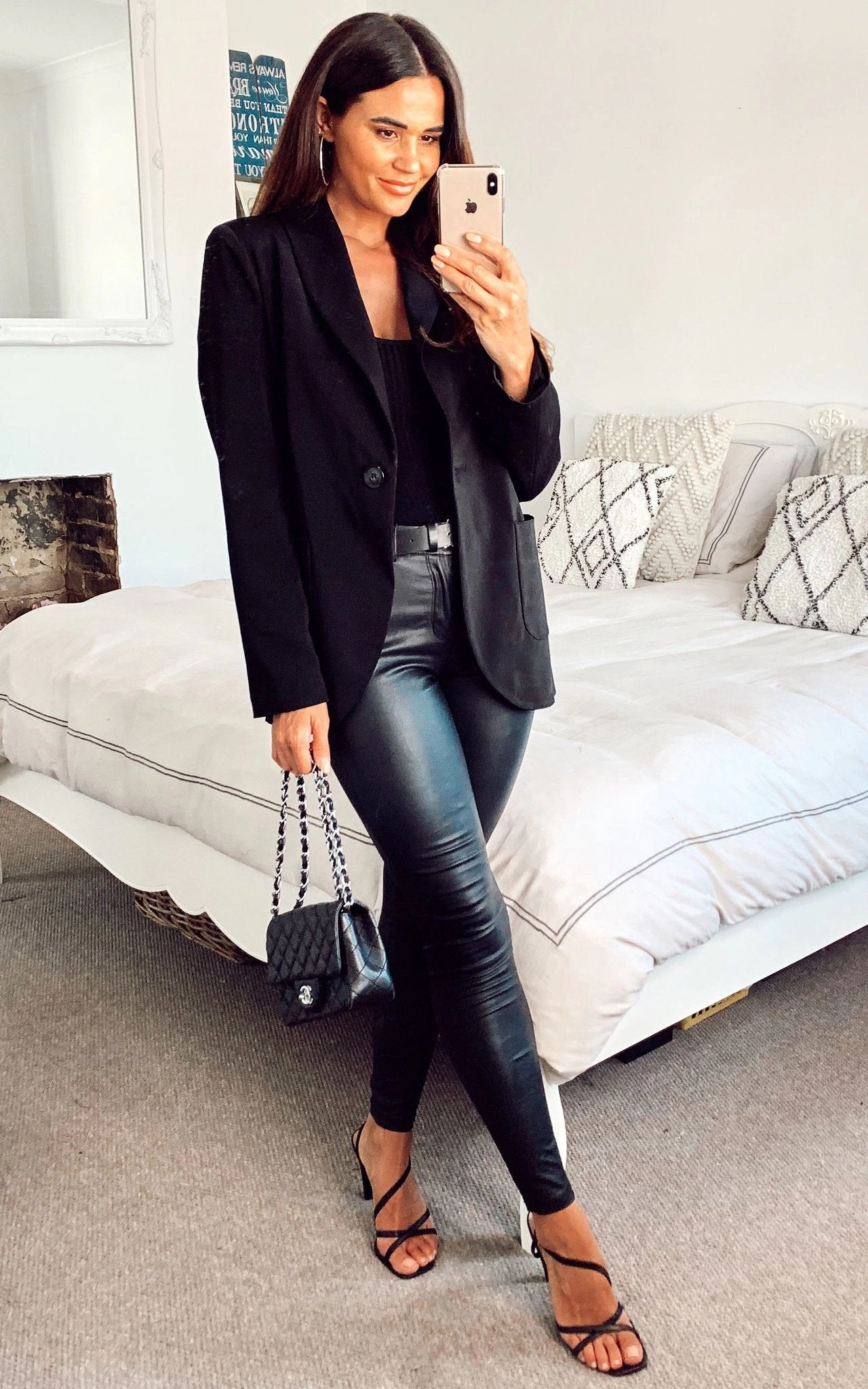 De La Creme Women's Patch Pocket Tailored Fit Blazer in a stylish design with patch pockets, perfect for various occasions.