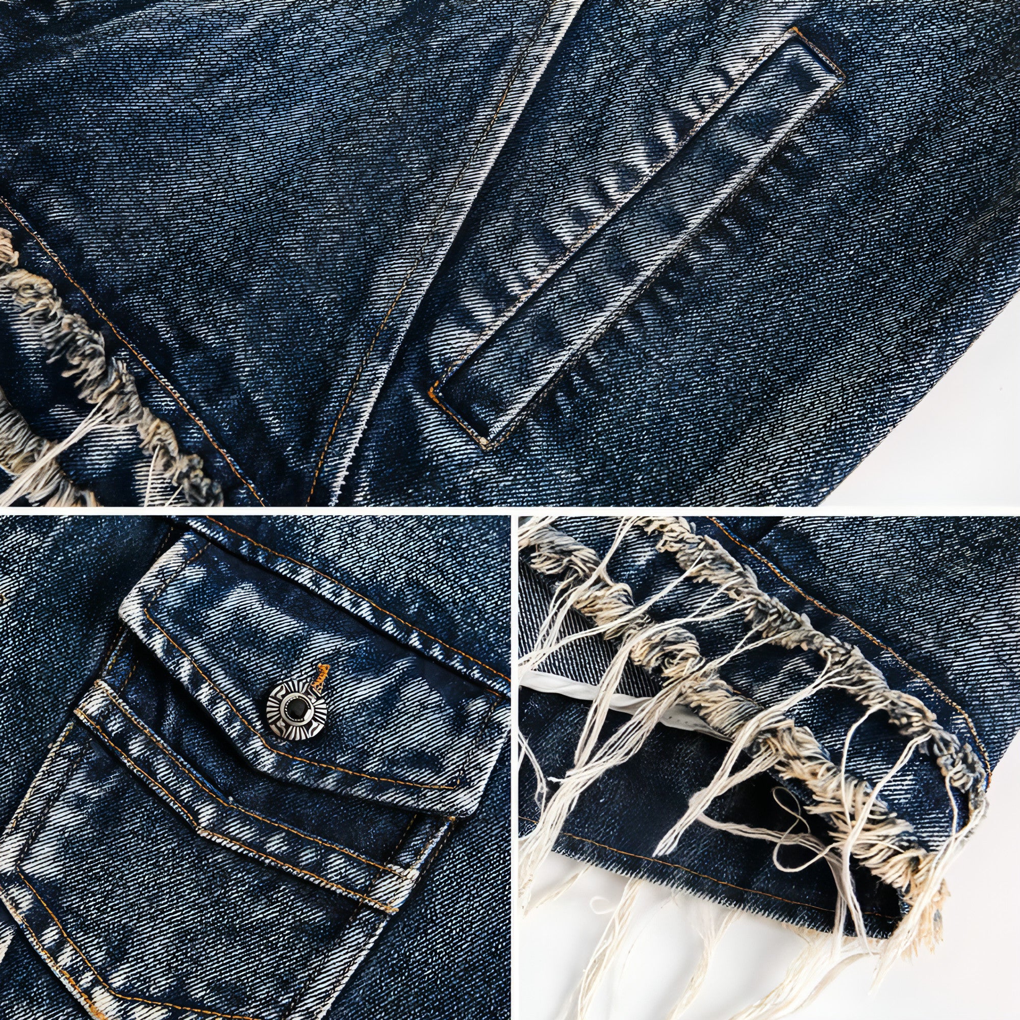 Denim Cargo Pants Jacket for men and women, featuring a rugged washed look and multiple cargo pockets for convenience.