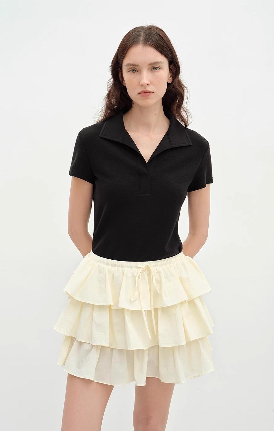 Main "Dublin" Lapel Straight Shoulder Slim Fit Short Sleeve T-shirt Tops image