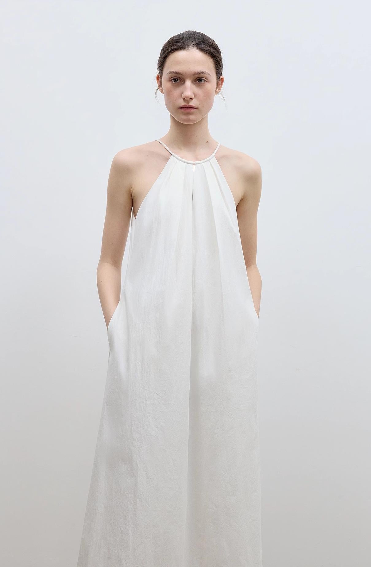 Main "Minimalist Rule" halter neck hollow design dress women's summer long image