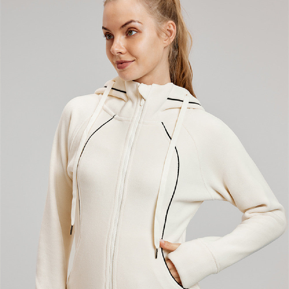 Main Women's Long Sleeve Yoga Jacket – Lightweight Sportswear with Hidden image