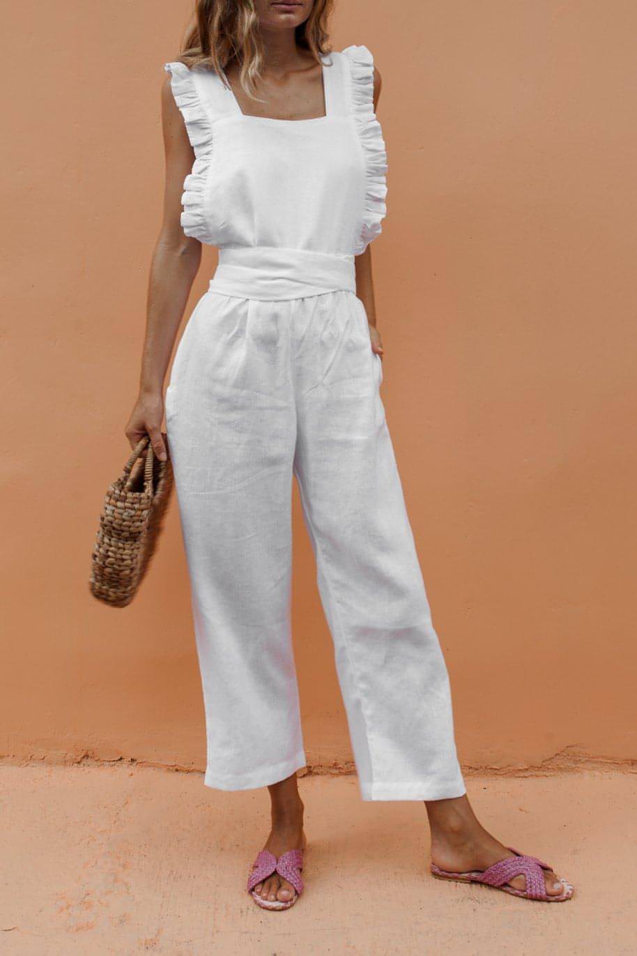 Main Sleeveless lace-up jumpsuit image