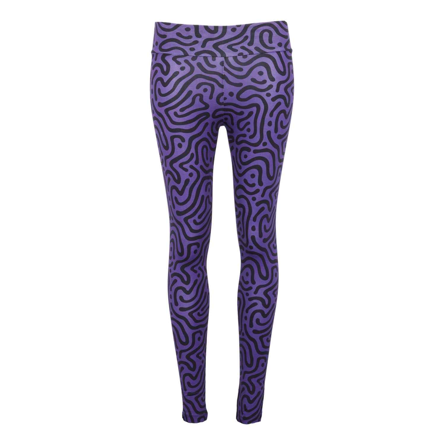 Legging Créativité en Coton Bio avec design artistique violet, idéal pour le yoga et le fitness, fabriqué en coton biologique.