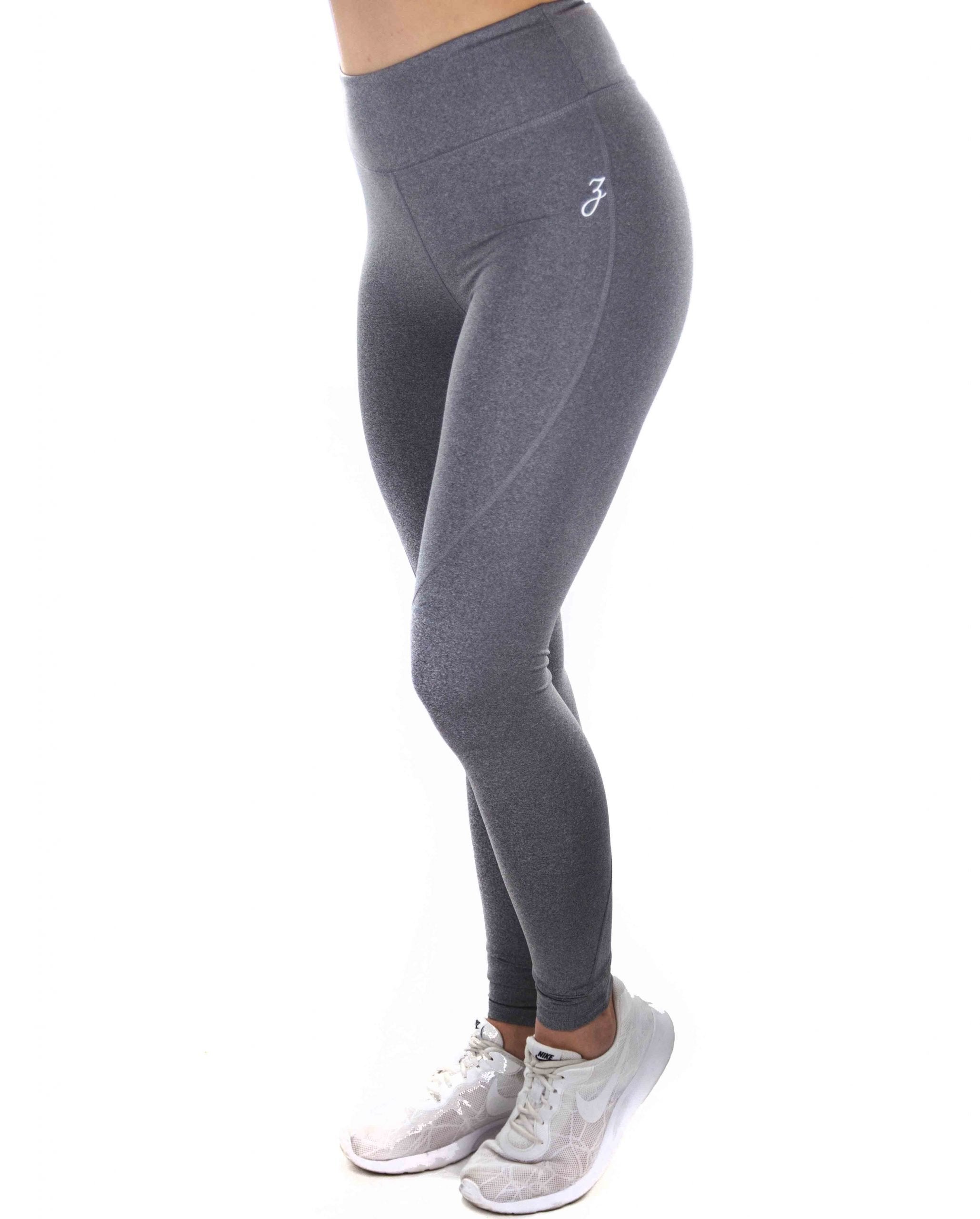 Stylische graue Damenleggings aus der ORIGIN Kollektion, ideal für Sport und Freizeit, mit elastischem Material für optimalen Komfort.