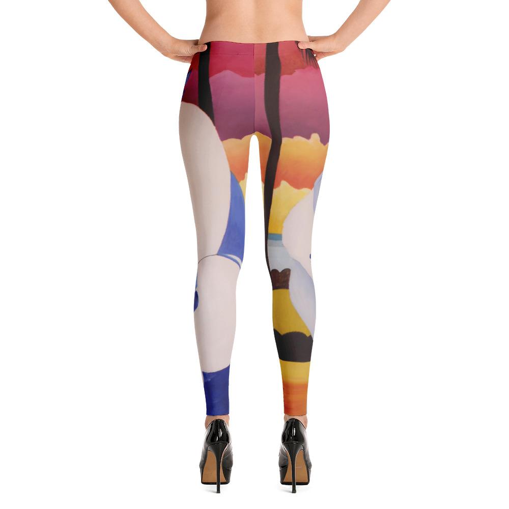 A pair of stylish Palm Beach Blue Leggings showcasing a vibrant blue color and a comfortable fit, perfect for any casual or active occasion.