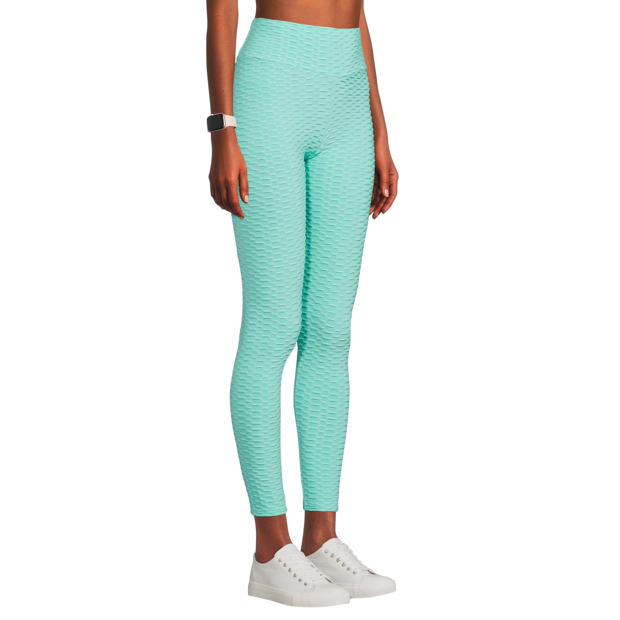 SOBEYO Women's Legging Bubble Stretchable Mint showcasing crumple butt design for enhanced curves and comfort.