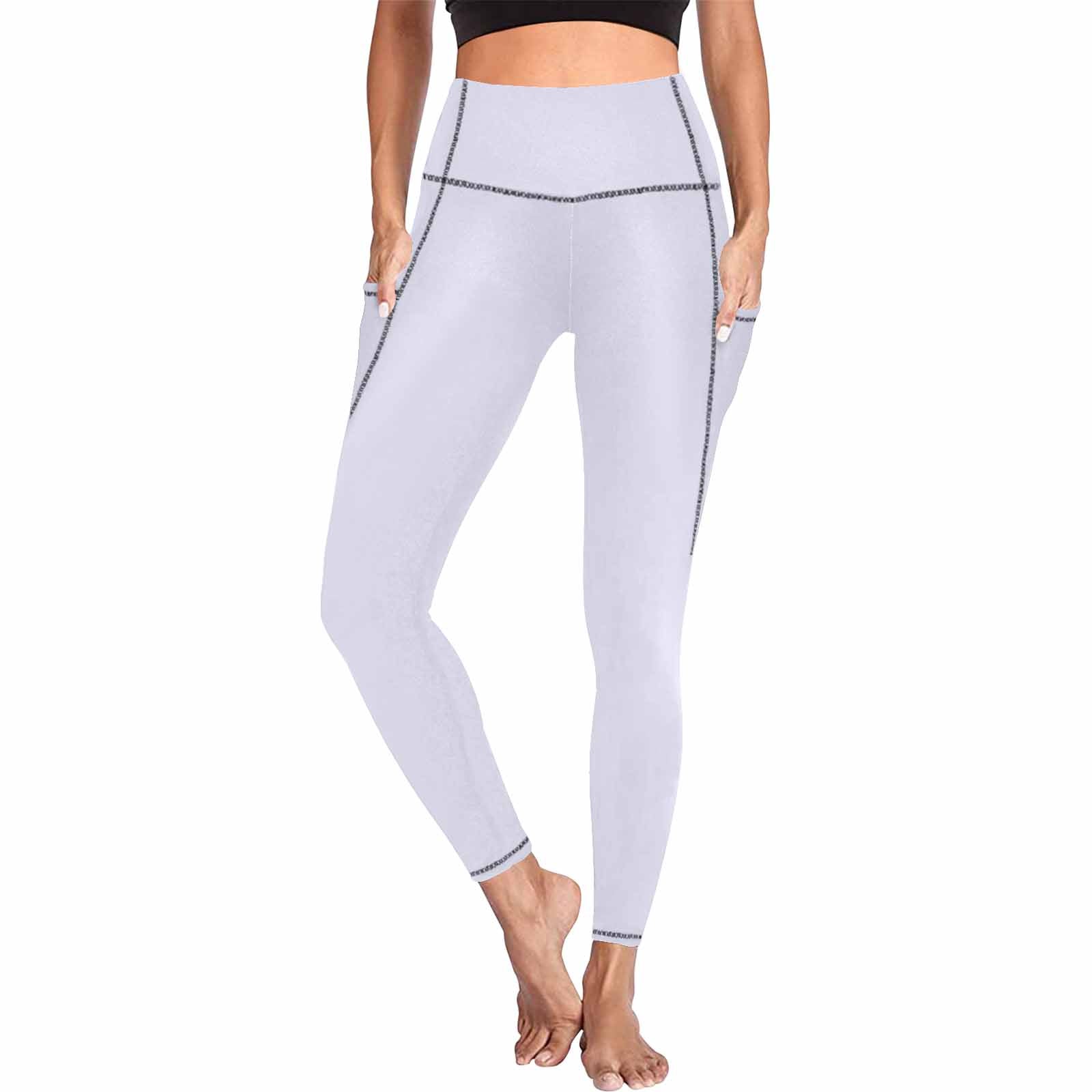 Women's Lavender Purple Leggings with Side Pockets, showcasing a stylish and comfortable design for fitness and casual wear.