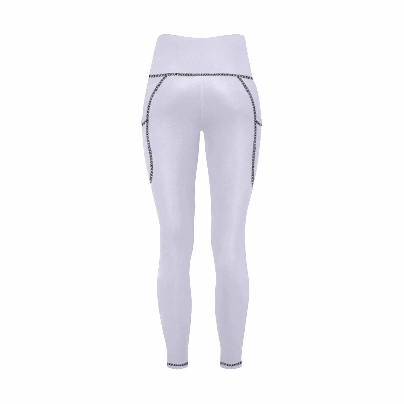 Women's Lavender Purple Leggings with Side Pockets, showcasing a stylish and comfortable design for fitness and casual wear.