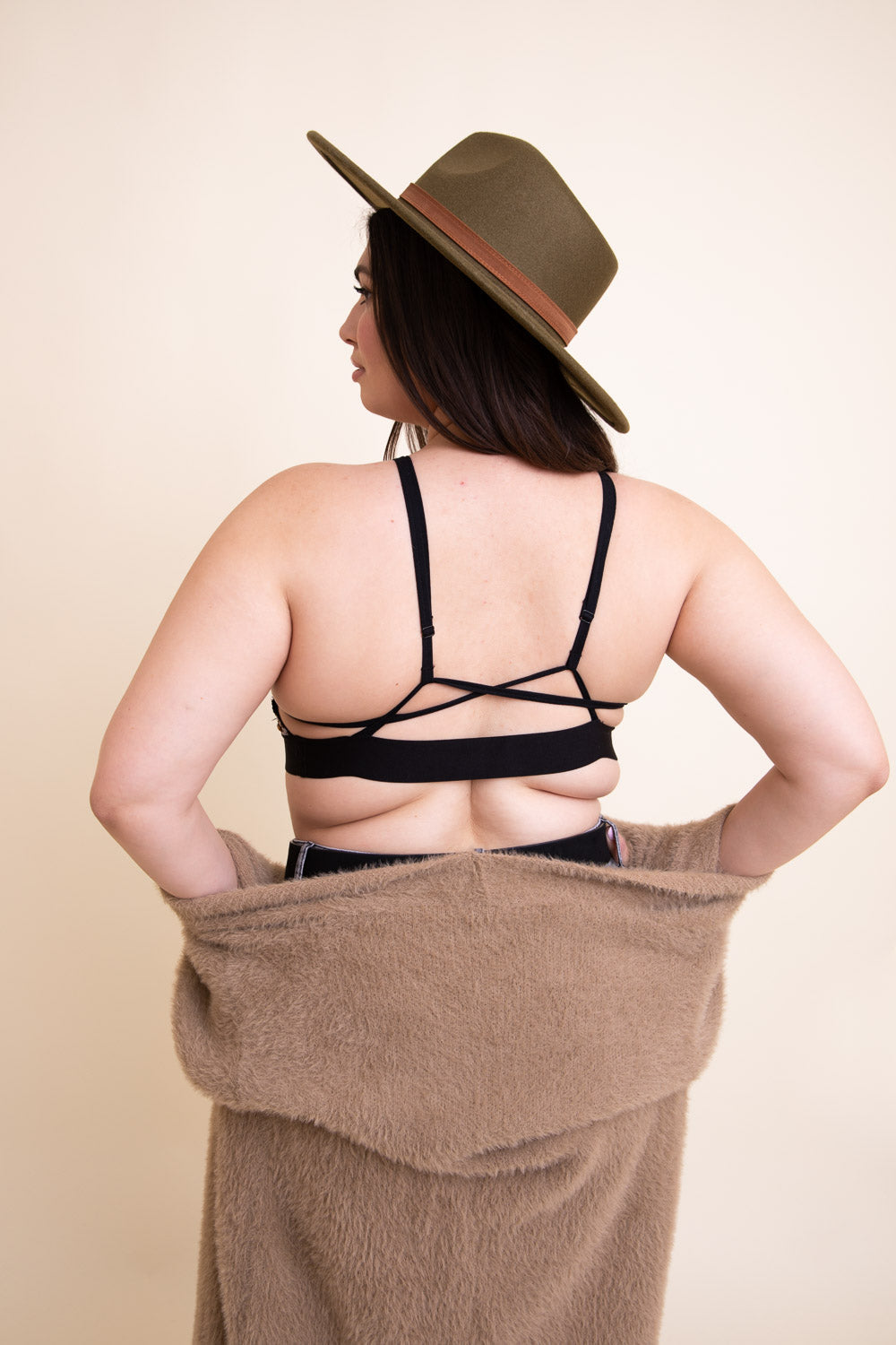 Curvy Adanna Leopard Bralette featuring a stylish leopard print design, perfect for plus size women seeking comfort and support.