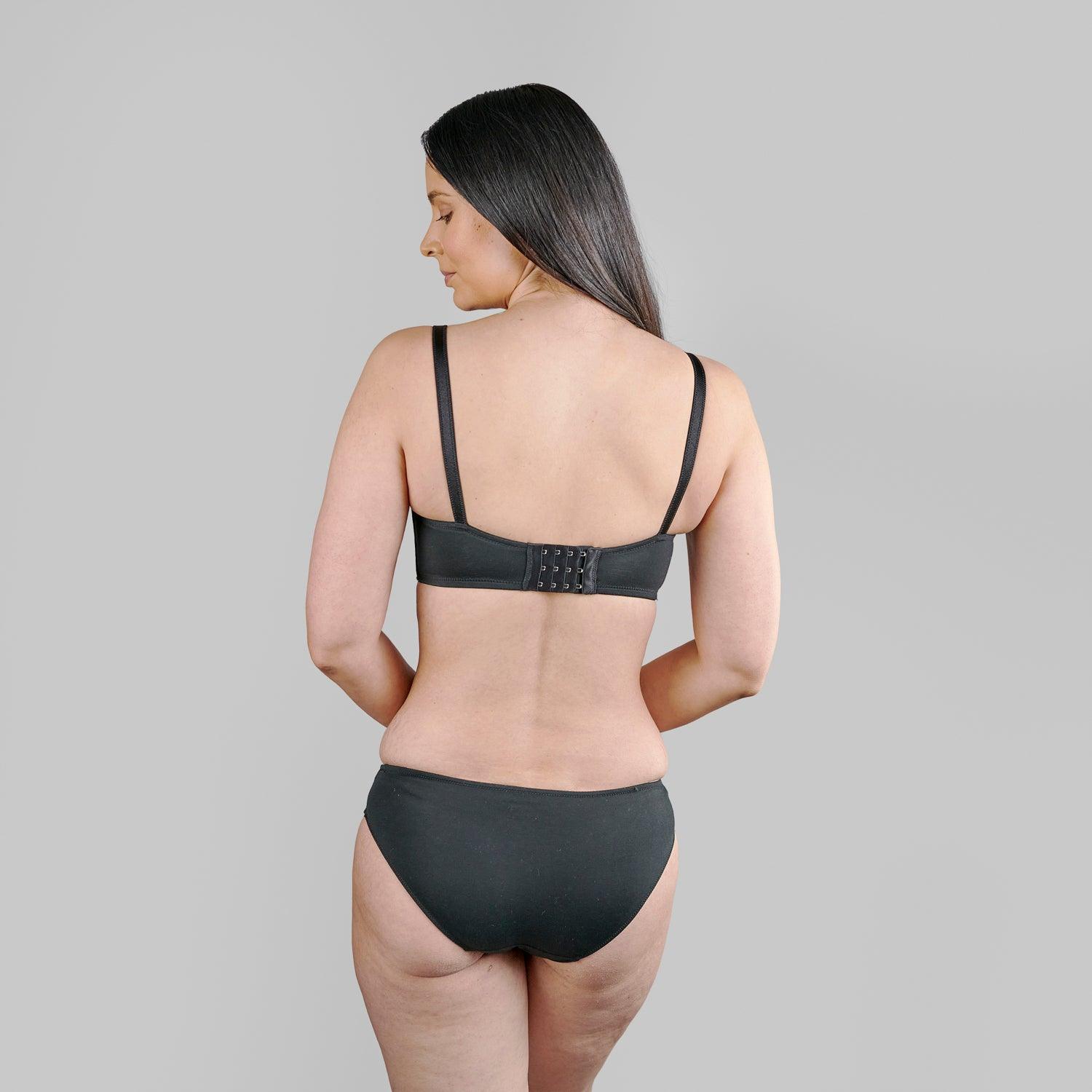 Debbie Lace Organic Cotton & Silk Plunge Bra featuring elegant lace detail and soft silk-cotton blend fabric.