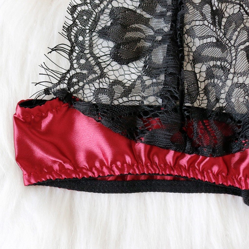 EP Large Size Women Hot Erotic Sexy Lingerie Lace Bra in red, featuring intricate lace design and adjustable straps for a perfect fit.