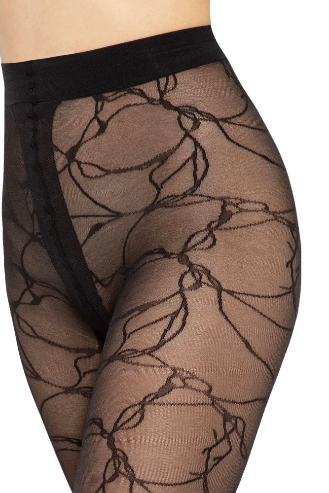 Fancy Tights Art Inspiration 40 DEN Gatta Modern 8 Black featuring abstract art patterns, perfect for winter fashion.