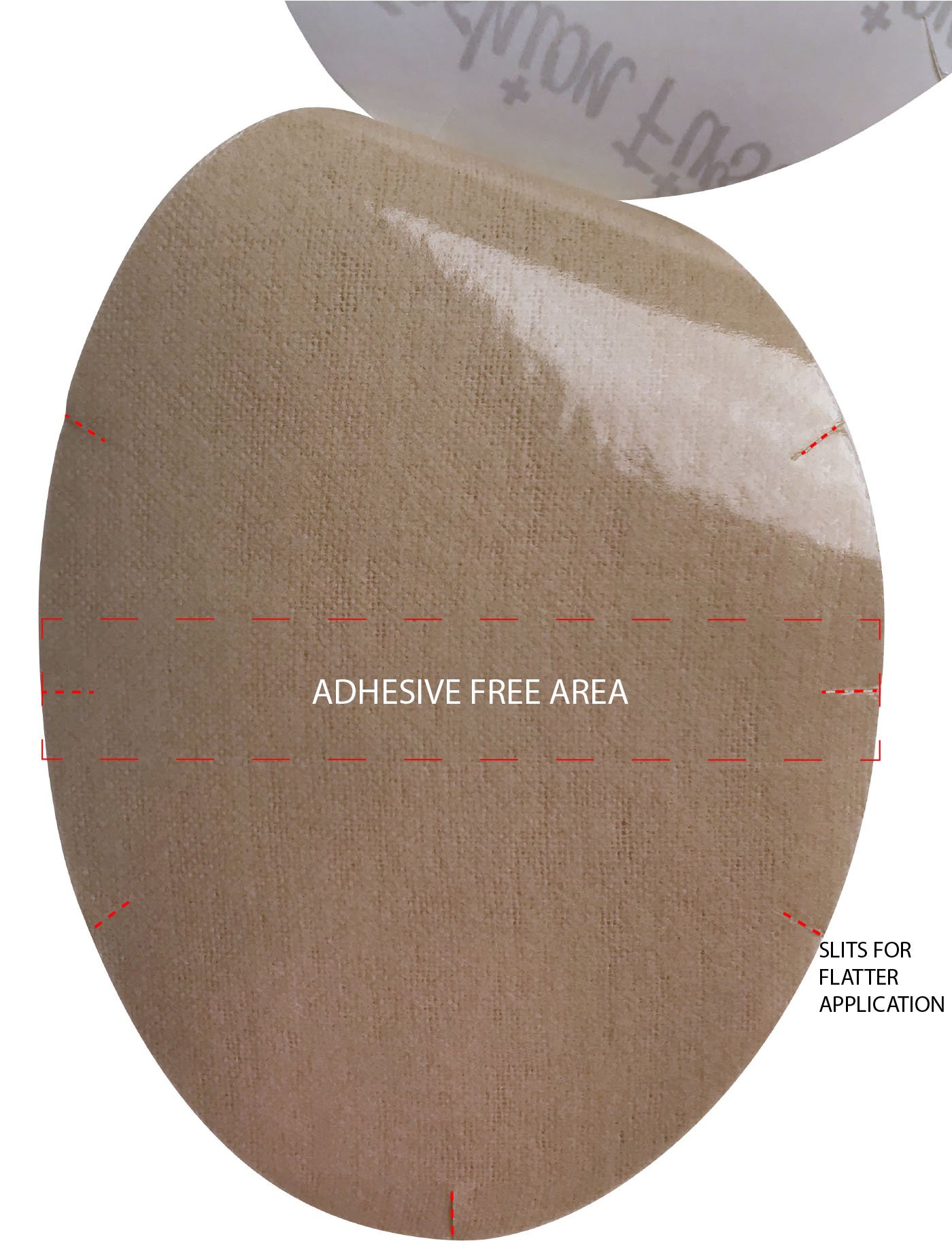 Garment Guard disposable adhesive underarm shields in white and beige, showcasing their soft cotton material and adhesive backing.