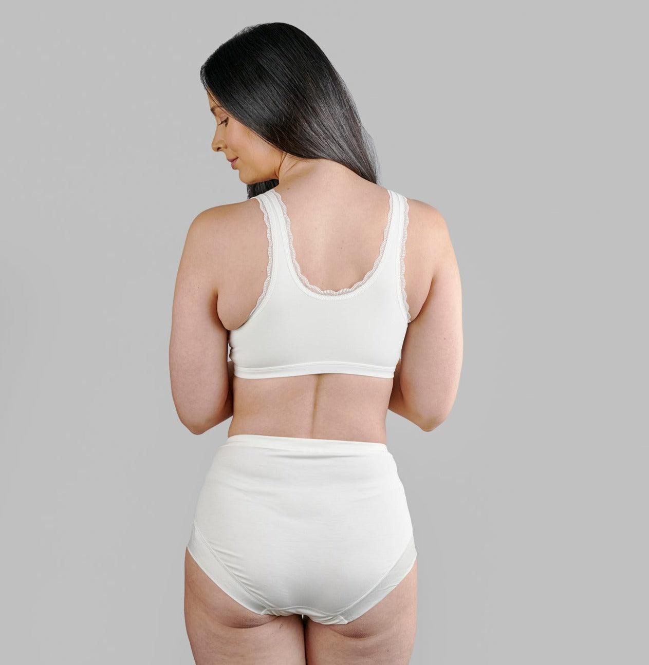 Georgia Silk Back Support Bra featuring pure silk cups and organic cotton body, designed for comfort and elegance.
