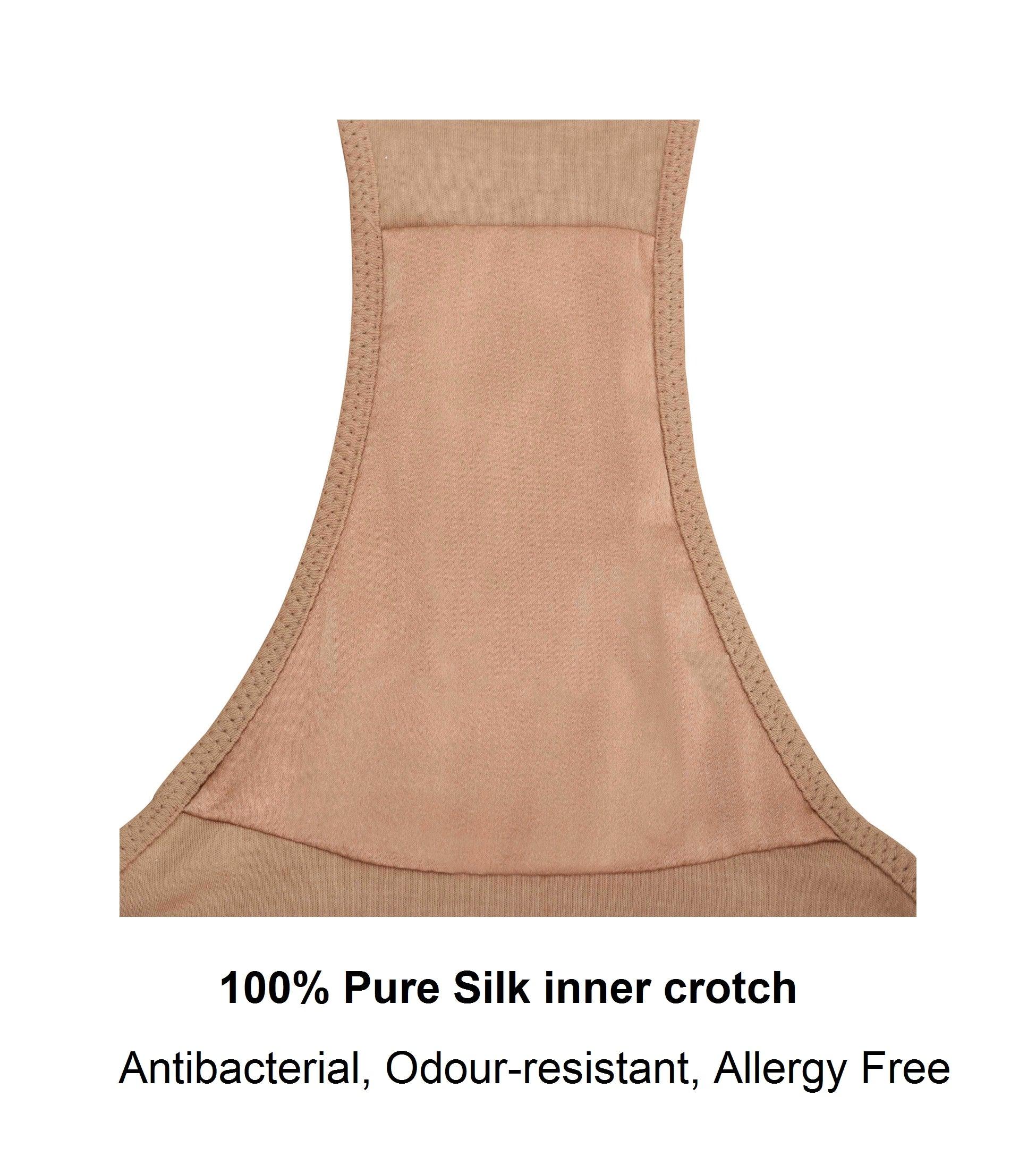 Hope Silk & Organic Cotton Brief in various skin tone colours, showcasing luxurious fabric and elegant design.