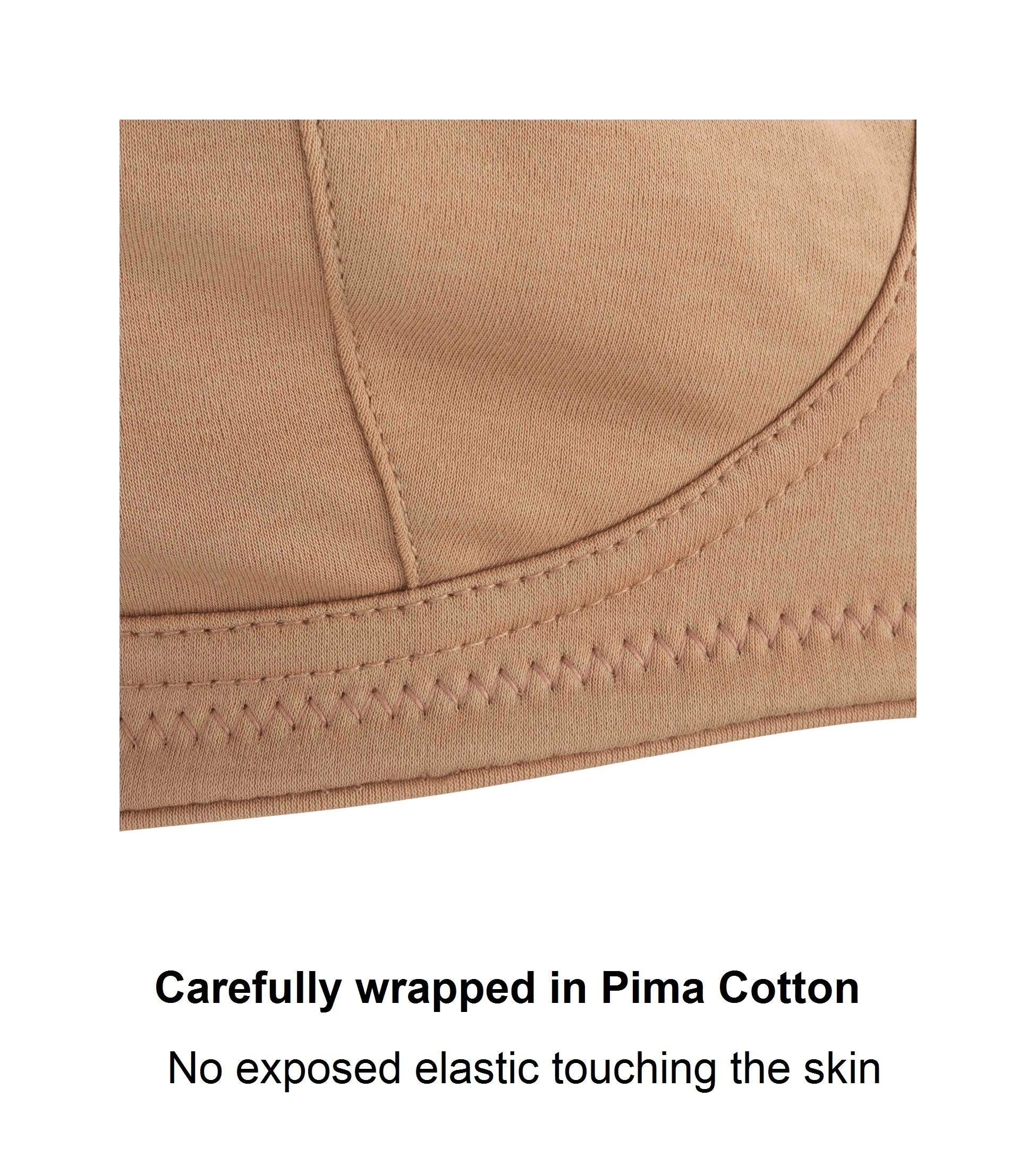 Ivory supportive non-wired full cup bra made of silk and organic cotton, featuring soft fabric and removable paddings.