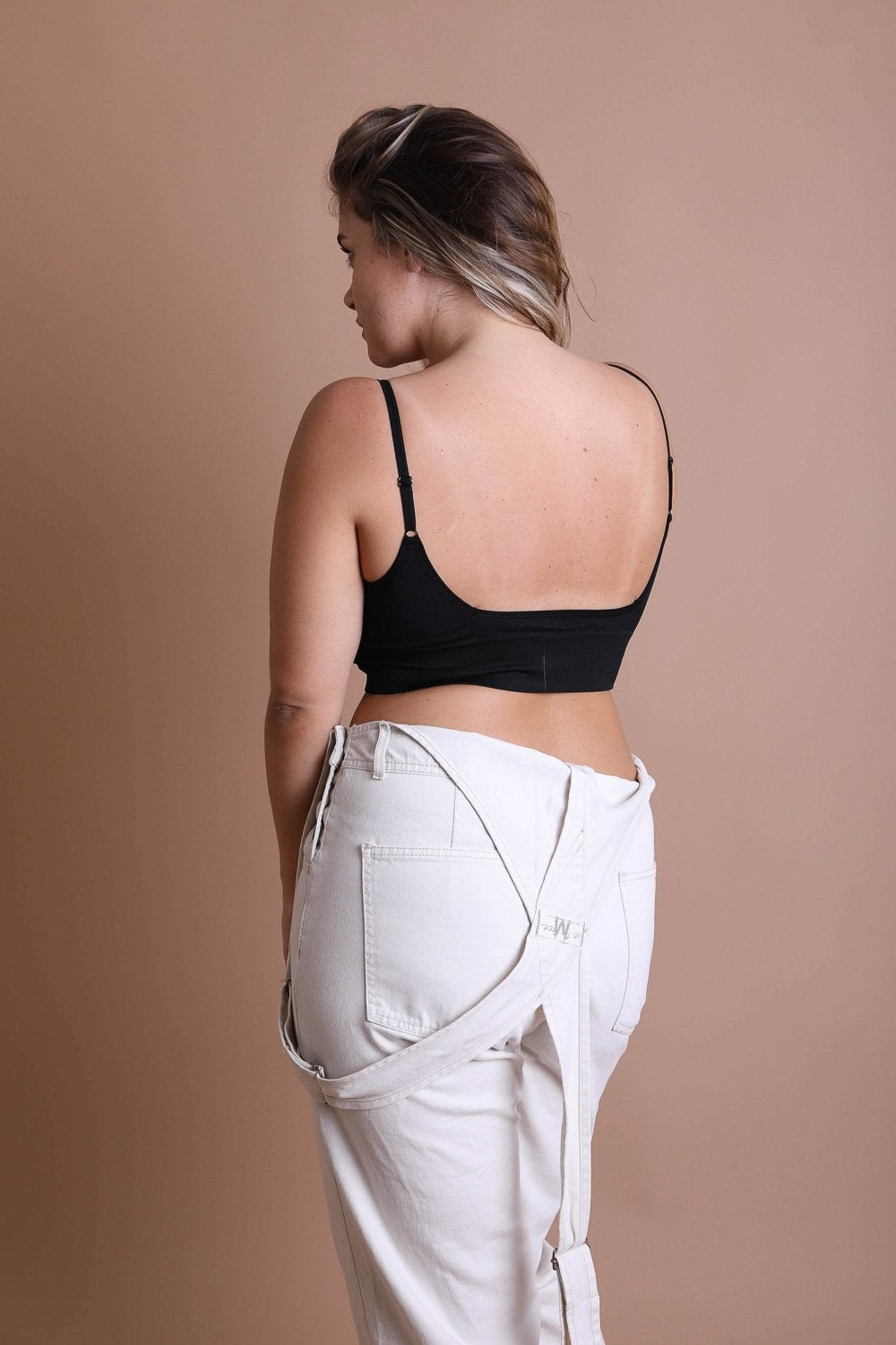 Low Back Seamless Bralette Plus in soft nylon and spandex, showcasing a low-cut design for enhanced curves and comfort.