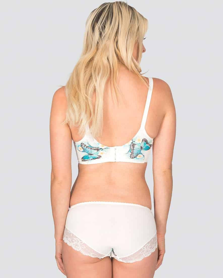 Morpho Bendable Wire Bra made from luxurious silk and organic cotton, featuring wide shoulder straps and lightly padded cups for comfort.