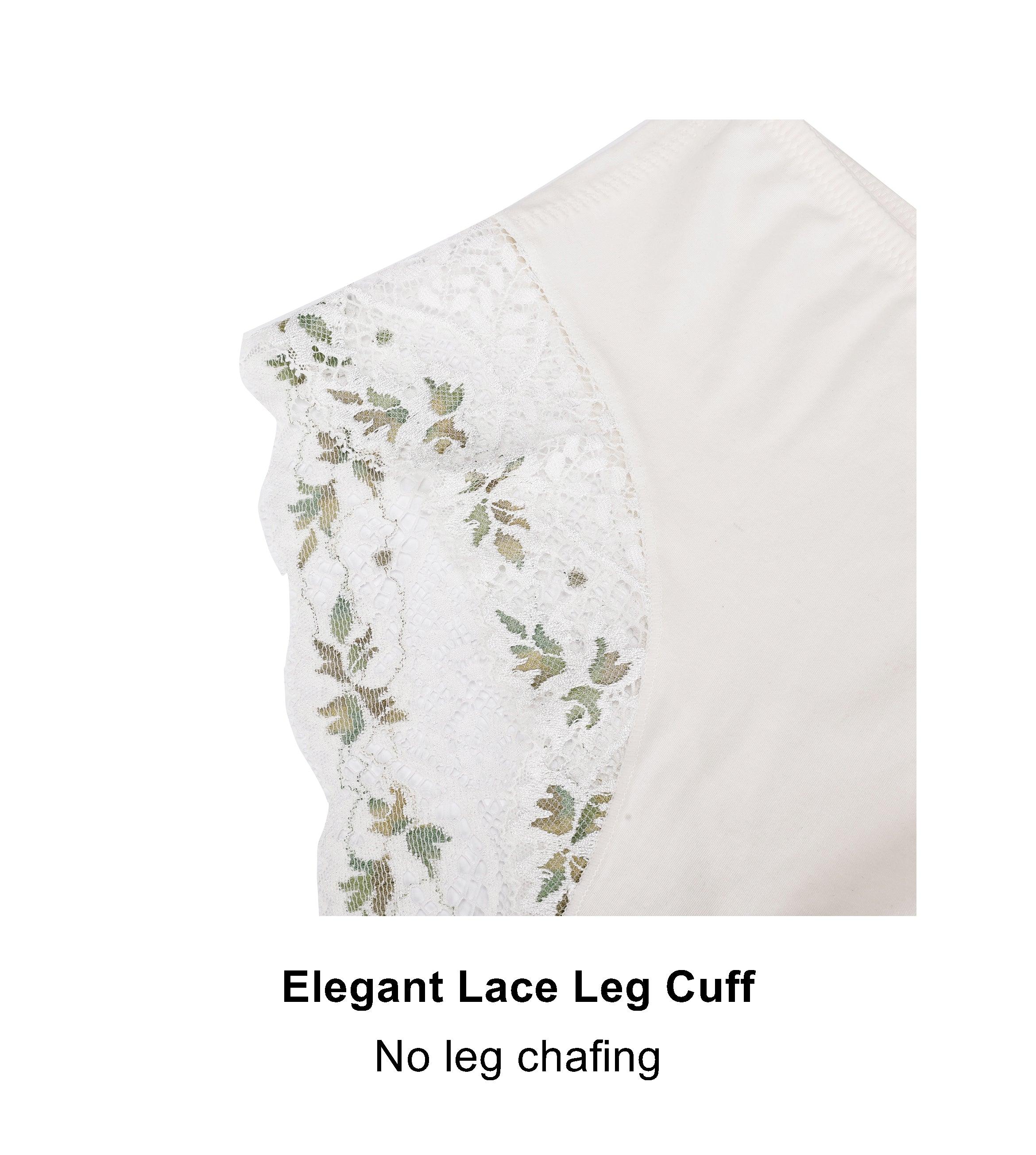 Nova High Waisted Full Brief made from silk and organic cotton, featuring delicate two-tone lace and a luxurious design.