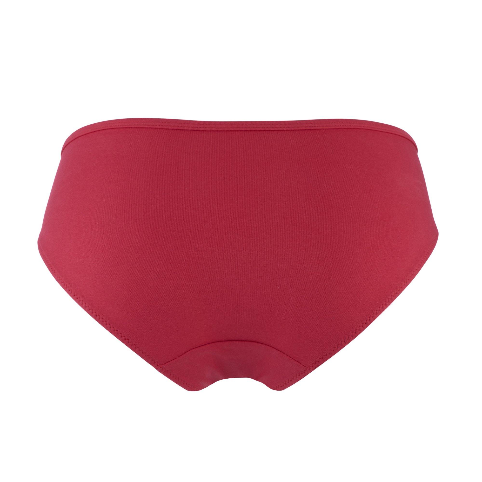 Passion Red Silk & Organic Cotton Brief showcasing luxurious silk and soft Pima cotton blend, designed for comfort and elegance.