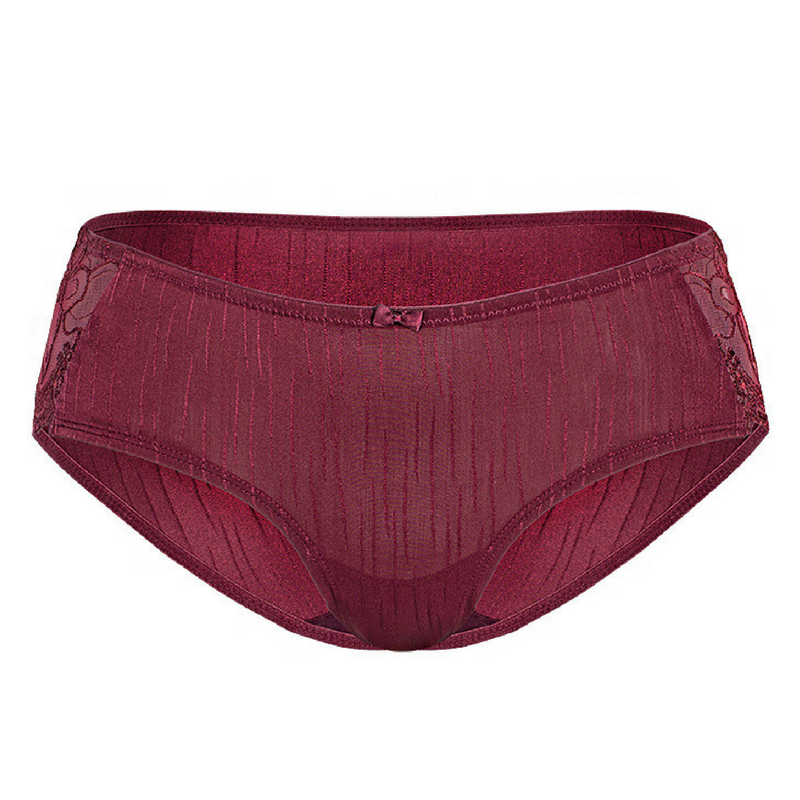 Sassa Miracle Soft Hipster Panty in Bordeaux Red, showcasing full back coverage and soft cotton liner.