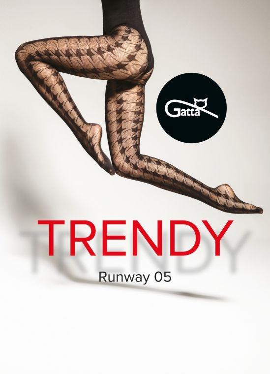 Gatta Runway 05 black fishnet tights featuring a seamless diamond pattern, perfect for stylish outfits.