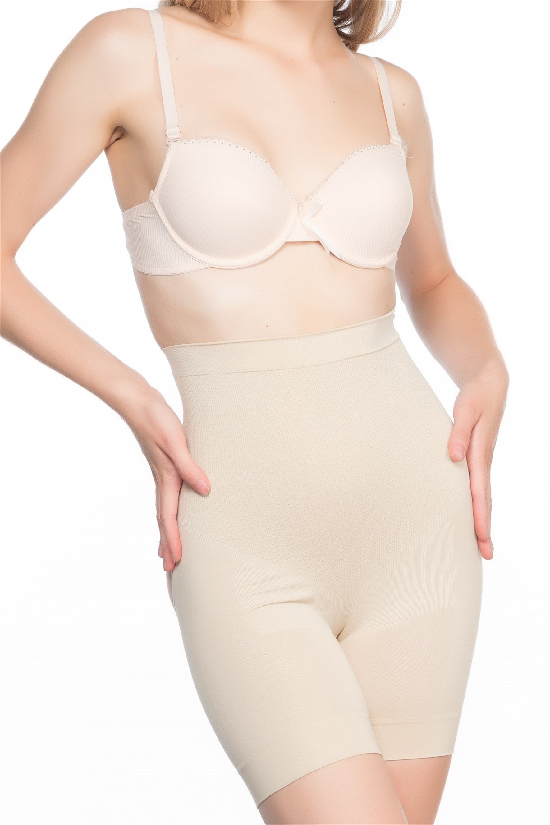 Shopymommy 2032 Seamless Postpartum Corset featuring a massage function, designed for postpartum recovery with breathable fabric and anti-slip silicone backing.