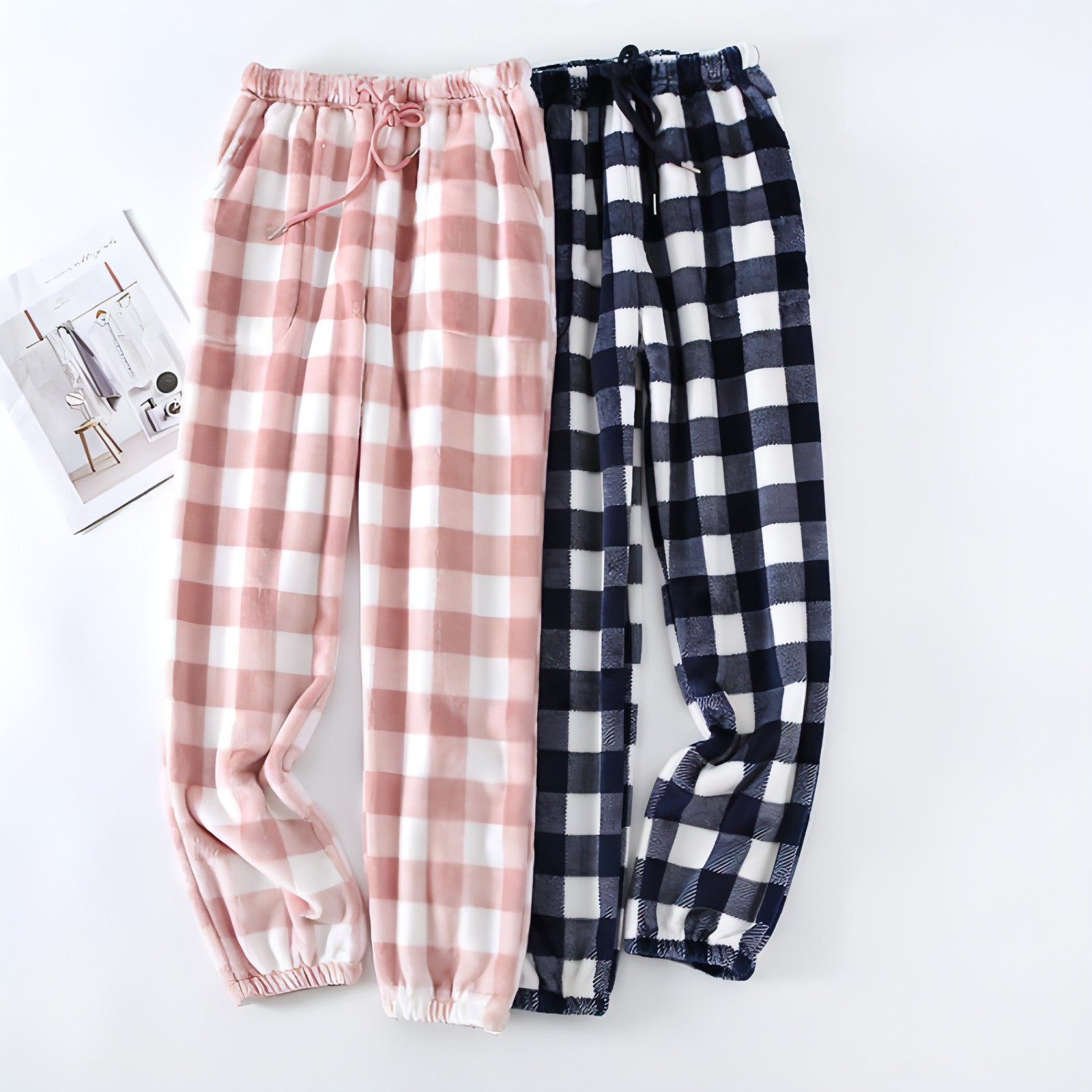 Main Couple Flannel Pajama Pants Plaid Women Autumn And Winter Plus Size image