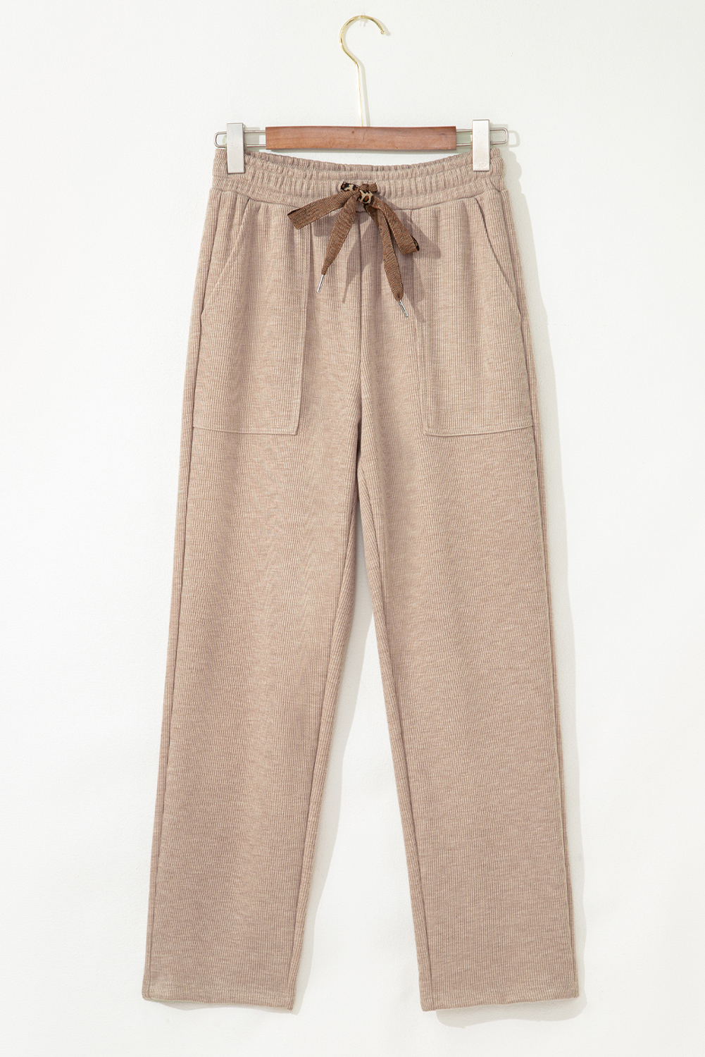 Main Leopard Corduroy Drawstring High Waist Pants image