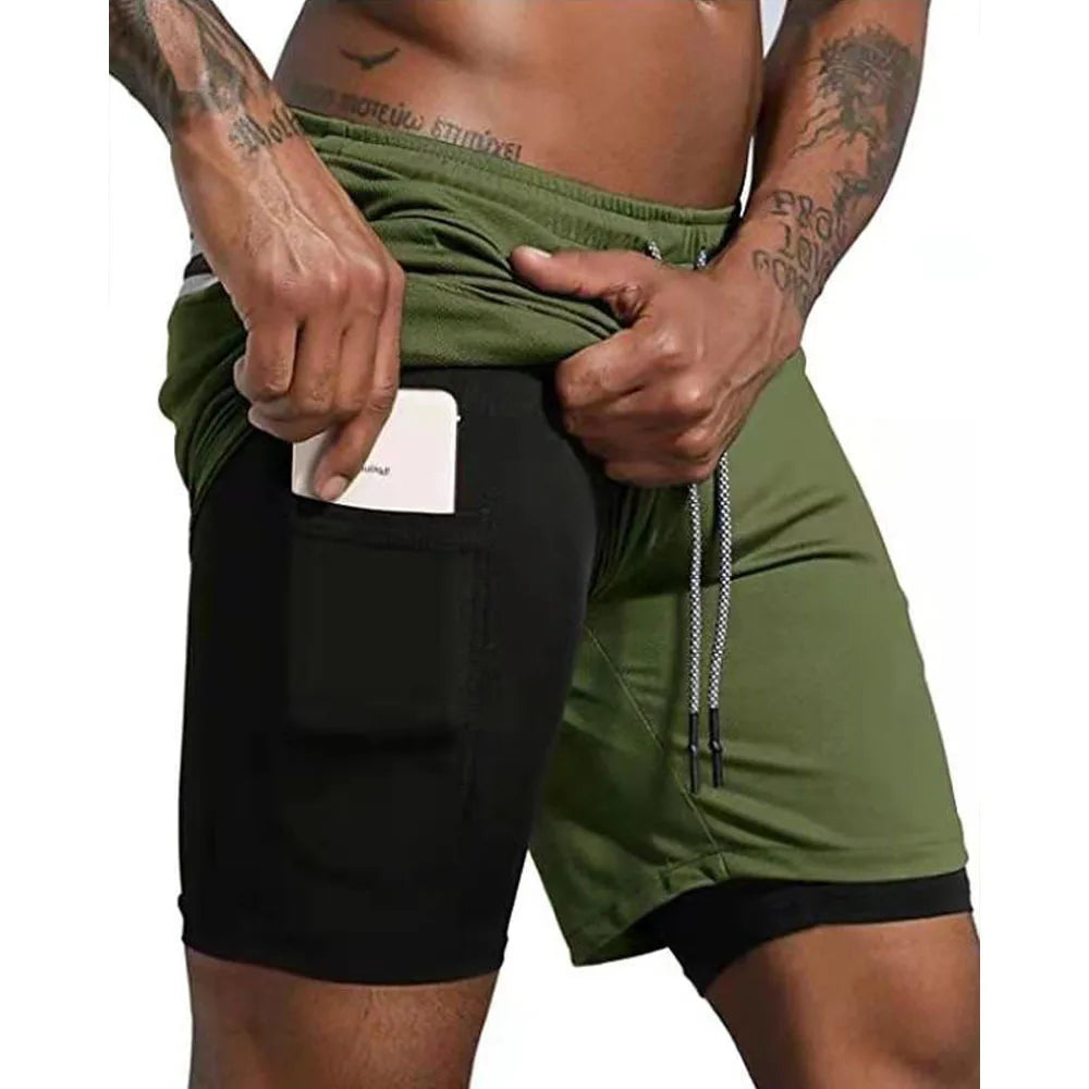 Fit Guy Beach Shorts in solid color, made of polyester, suitable for beach and gym activities, featuring an elastic waistband for comfort.
