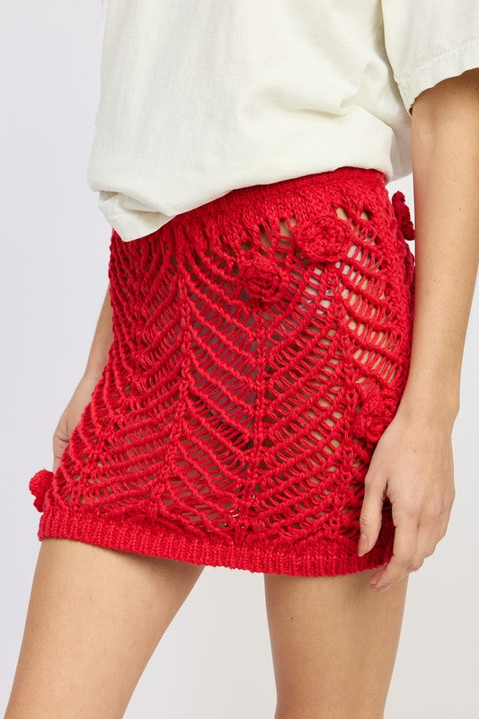 Main CROCHET MINI SKIRT WTIH ROSETTE DETAIL image