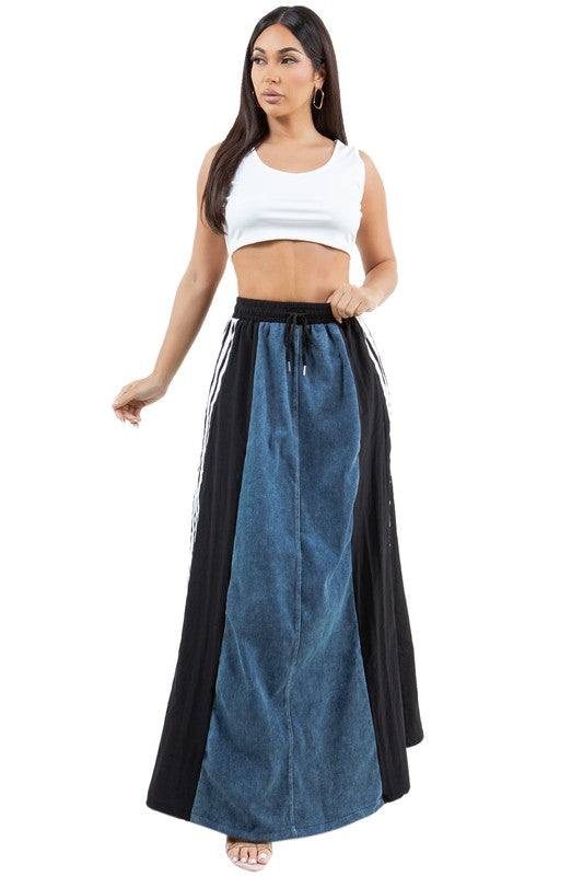 Main WOMEN FASHION DENIM LONG MAXI SKIRT image