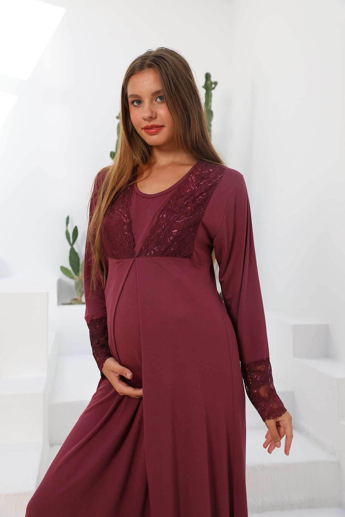 Main Shopymommy 55102 Silence Lace Embroidered Maternity & Nursing image