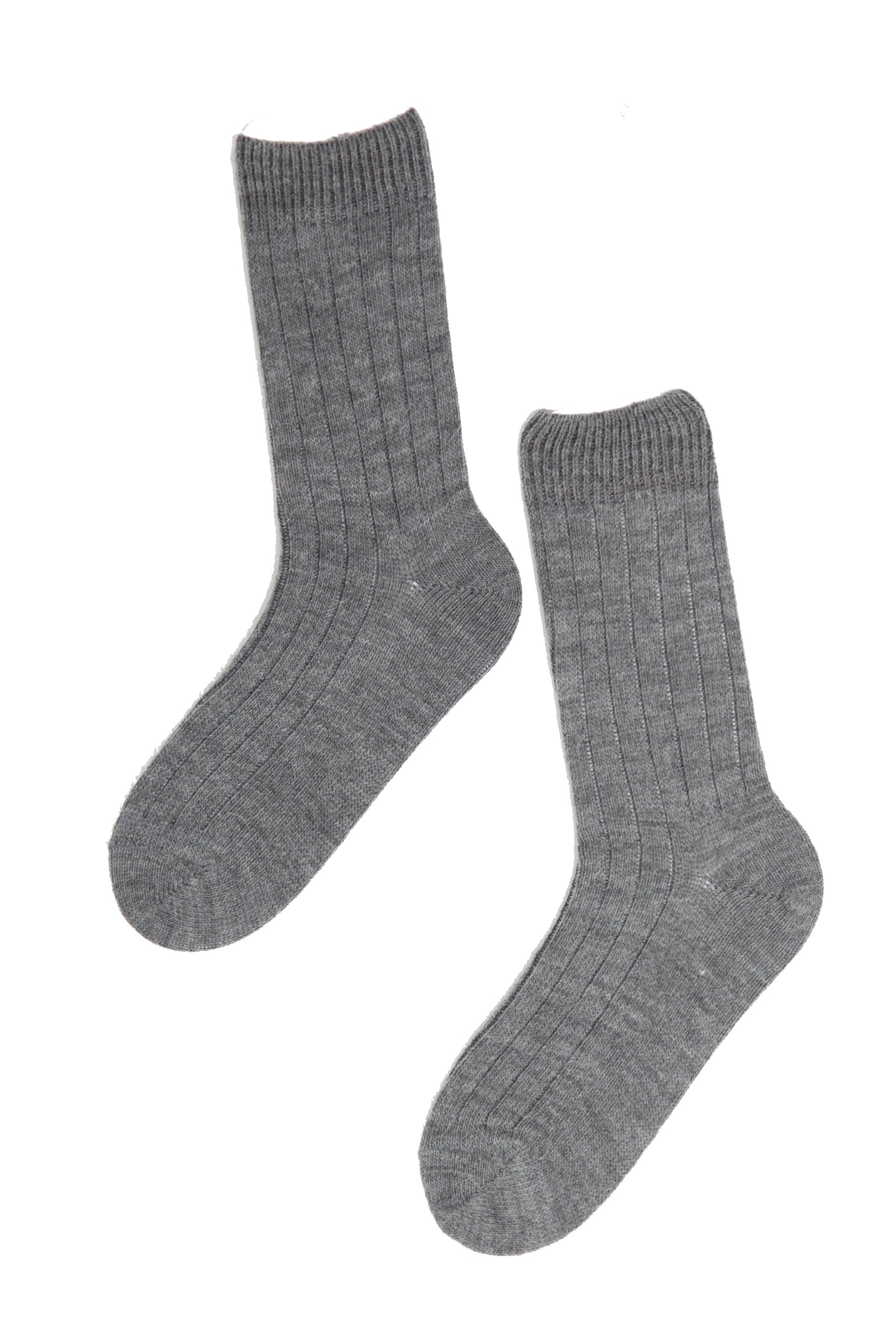 ALPAKA men's dark grey socks featuring a classic rib pattern, made from a luxurious alpaca wool blend.