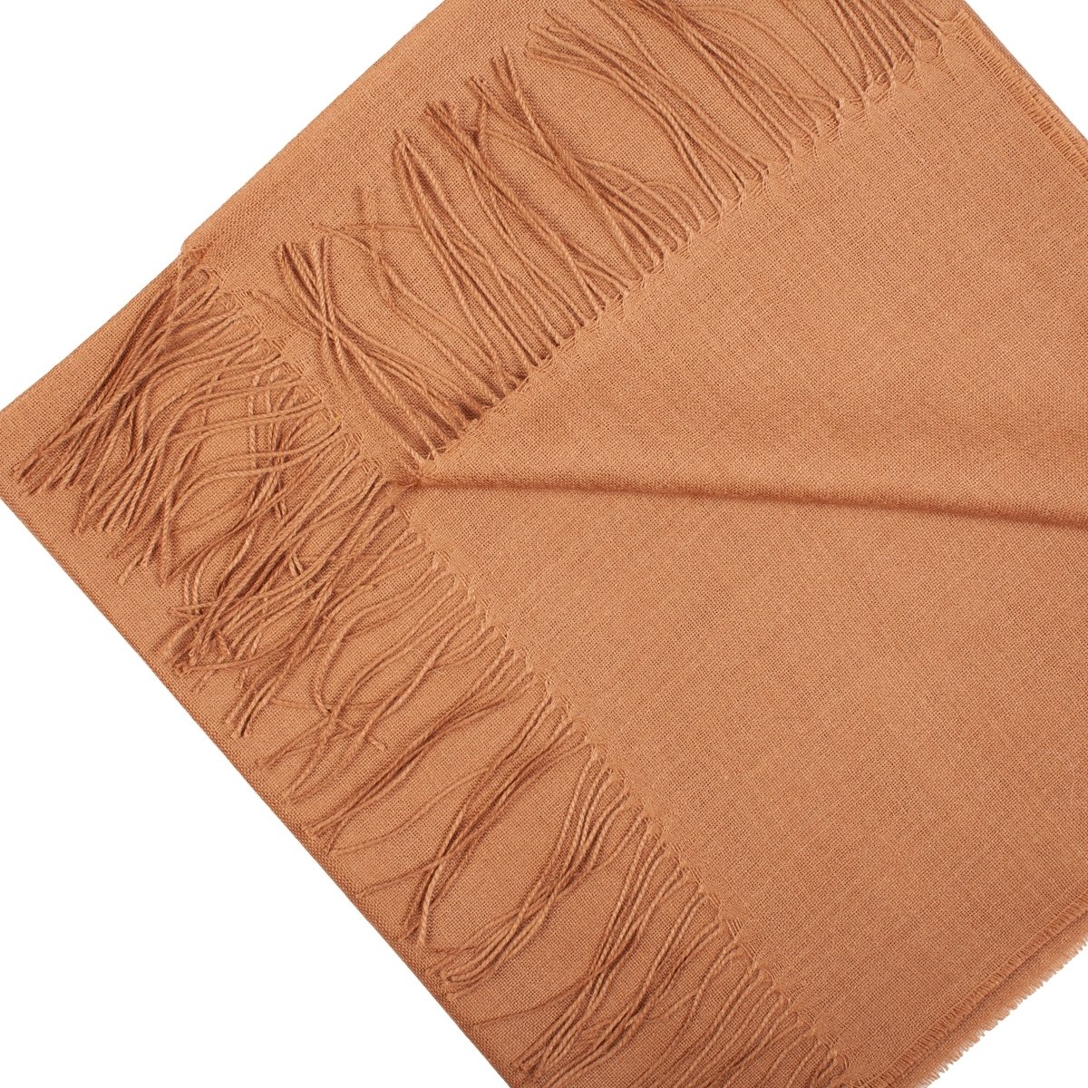 Luxurious Camel alpaca wool and silk shawl, showcasing its soft texture and elegant design, perfect for autumn and winter wear.