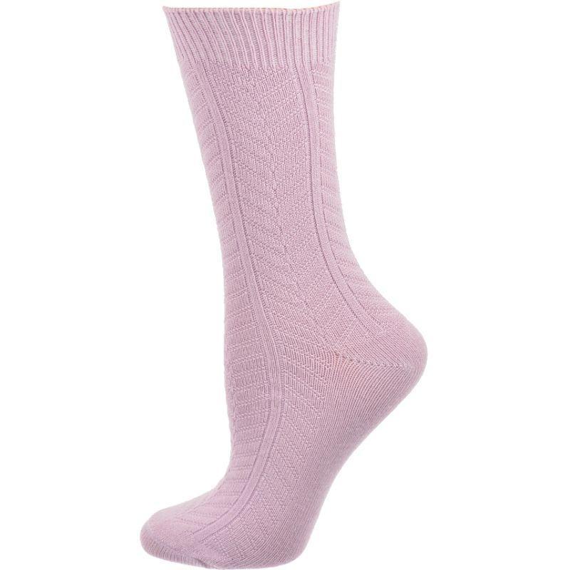 A pack of three pairs of medium weight bamboo crew socks featuring a stylish chevron pattern, showcasing their soft texture and comfortable fit.