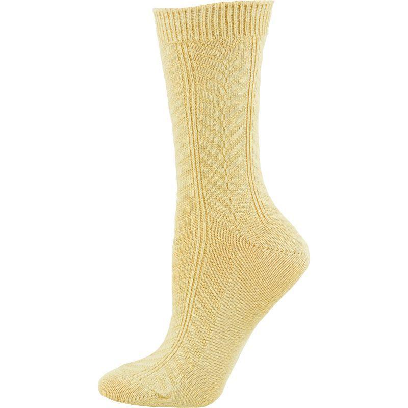 A pack of three pairs of medium weight bamboo crew socks featuring a stylish chevron pattern, showcasing their soft texture and comfortable fit.