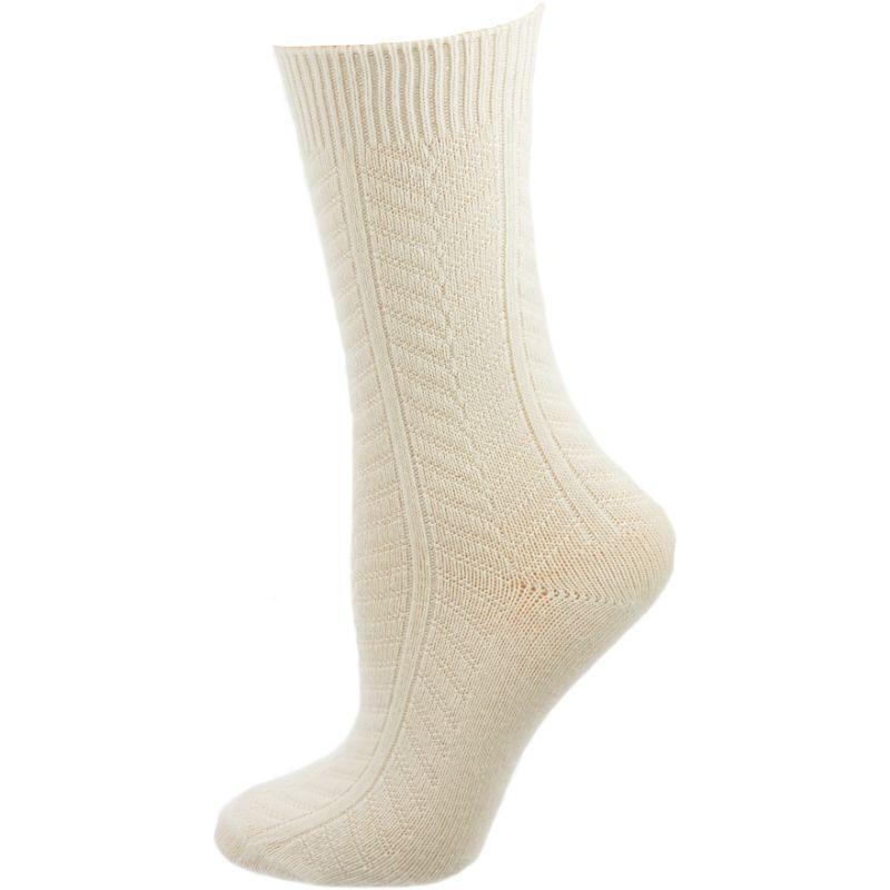 A pack of three pairs of medium weight bamboo crew socks featuring a stylish chevron pattern, showcasing their soft texture and comfortable fit.