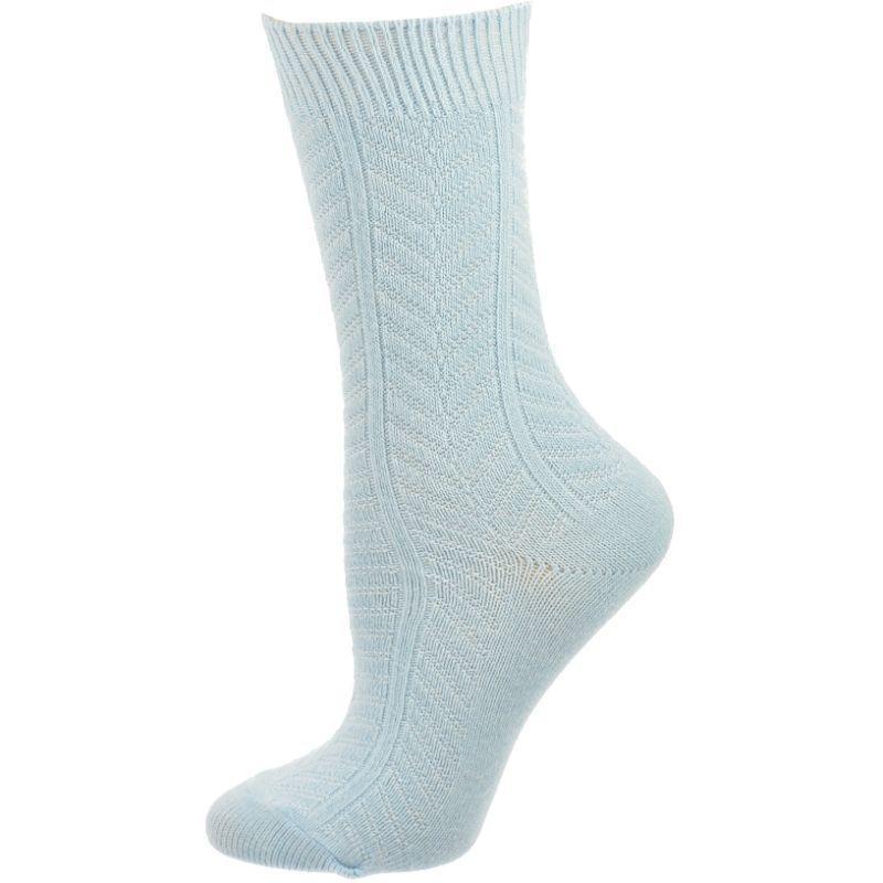A pack of three pairs of medium weight bamboo crew socks featuring a stylish chevron pattern, showcasing their soft texture and comfortable fit.